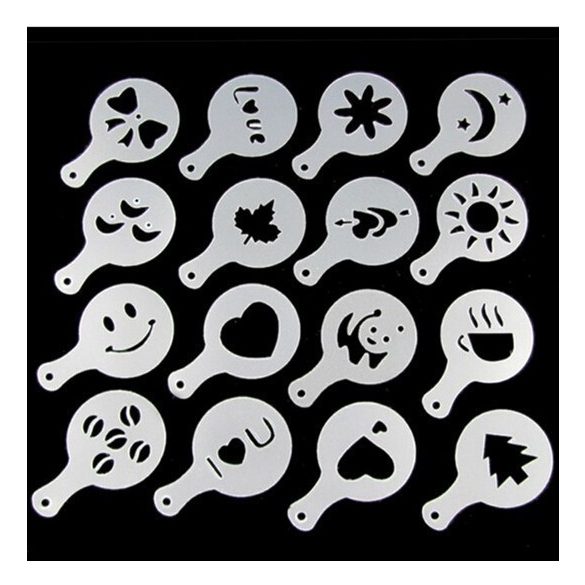 Latte art barista sablon, kávé díszítő sablon