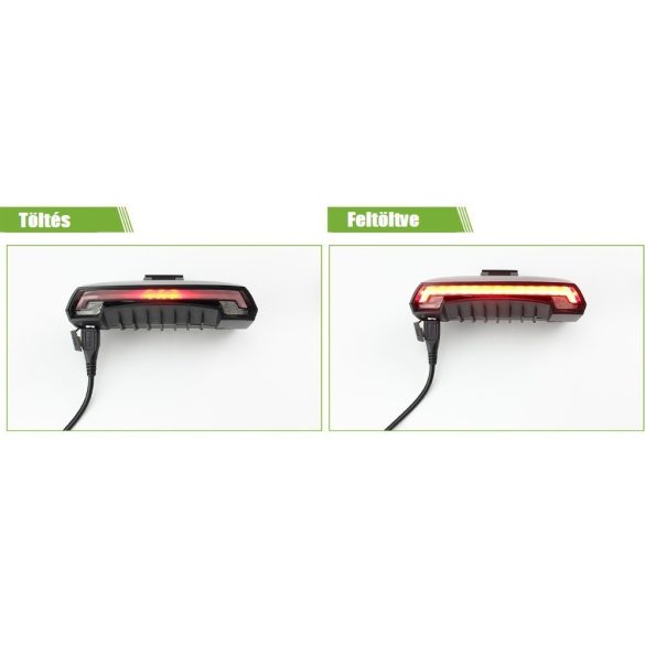 Kerékpár lámpa, bicikli lámpa, kerékpár hátsó lámpa indexes funkcióval