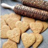 Karácsonyi mintás sodrófa, mintás nyújtófa, kekszmintázó sodrófa