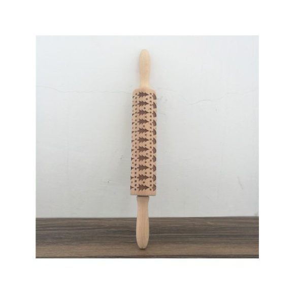 Karácsonyi mintás sodrófa, mintás nyújtófa, kekszmintázó sodrófa