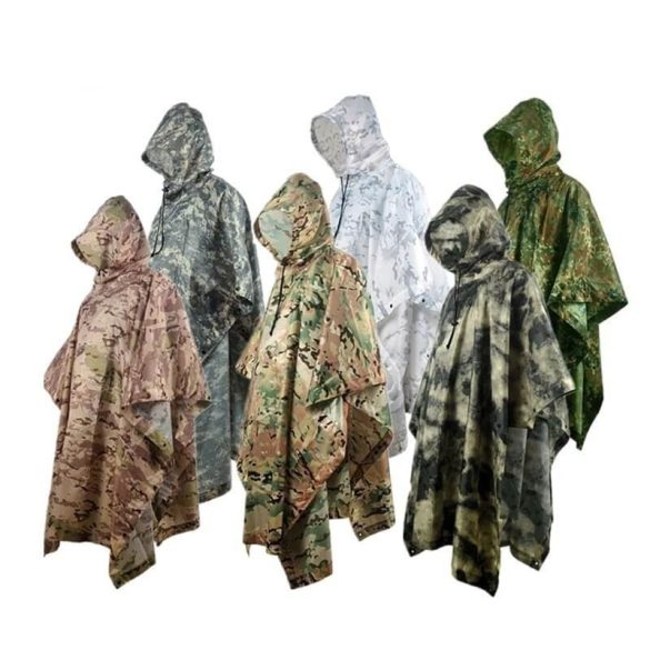 Terepszínű esőkabát, vízálló vadászponcsó (több színvilágban)