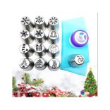 Szilikon habzsák karácsonyi mintás csővégekkel