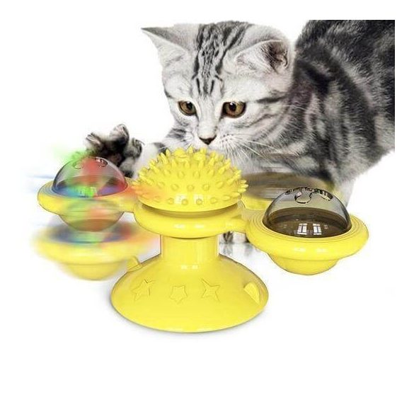 Szélmalom macskajáték cica fésűvel