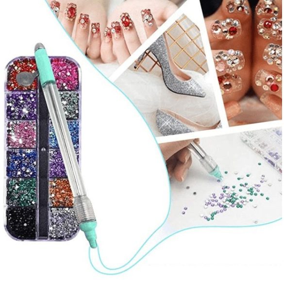 Dekorációs készlet, 2000 DB díszítő Strasszkő applikátorral