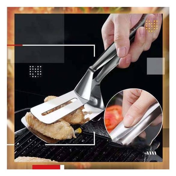 Húsforgató grillezéshez, sütéshez (rozsdamentes acélból)