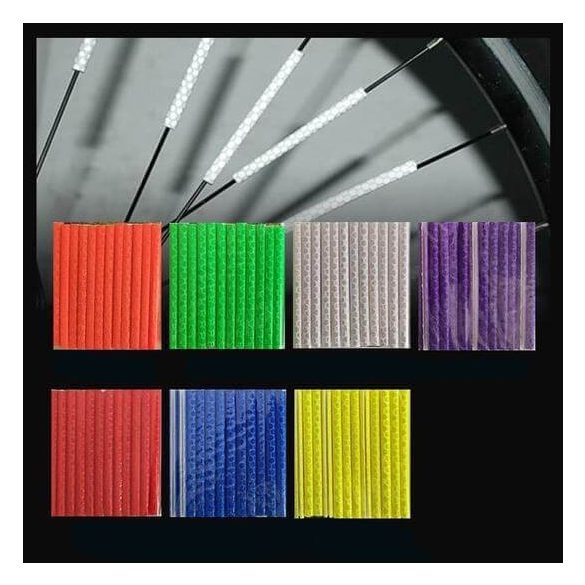 Kerékpár küllő dísz, Fényvisszaverő rúd biciklire (12 db)