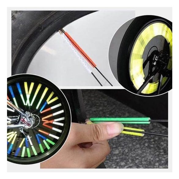 Kerékpár küllő dísz, Fényvisszaverő rúd biciklire (12 db)