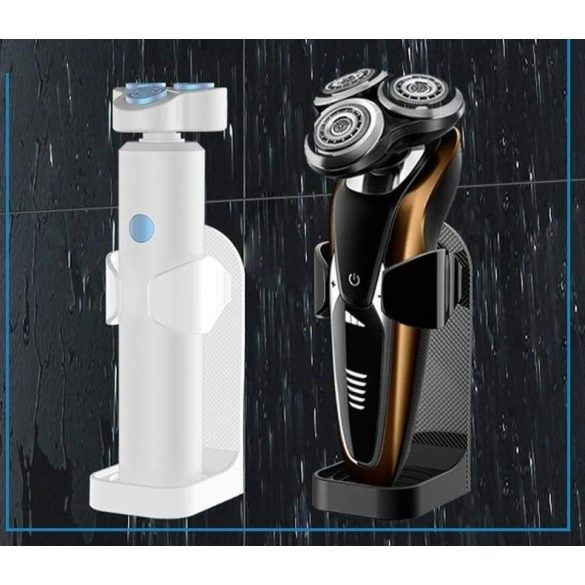 Falra szerelhető elektromos borotva/fogkefe tartó