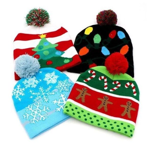 Világító karácsonyi sapka