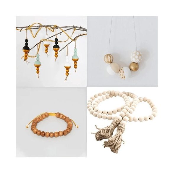 Fa gyöngy készítő készlet (16 részes)