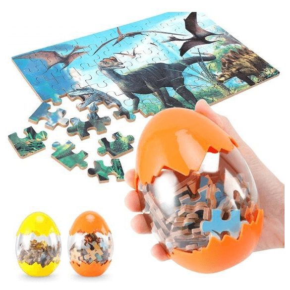 Dinós puzzle tojásban