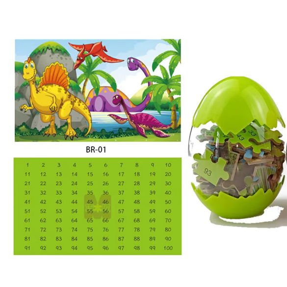 Dinós puzzle tojásban