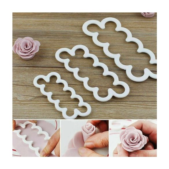 Rózsakészítő forma tortadekorációhoz (3 db)