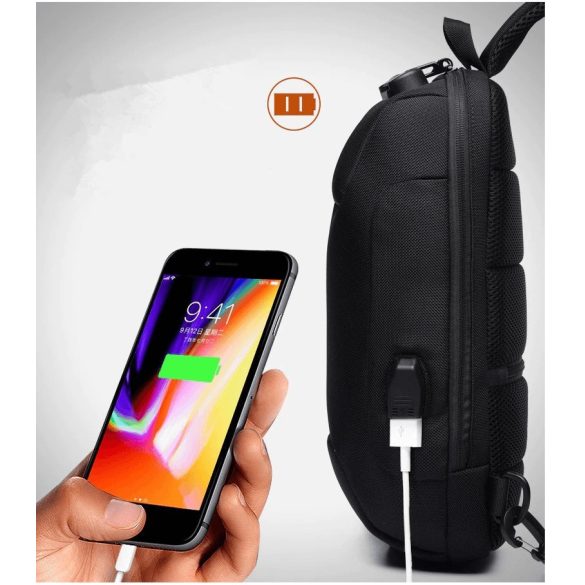 OZUKO biztonsági záras hátizsák (18×10×35 cm)