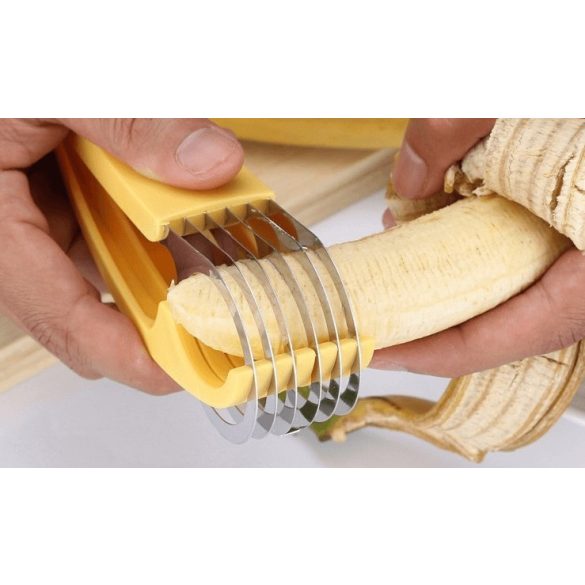 Konyhai gyümölcs-, és zöldségszeletelő, banánvágó