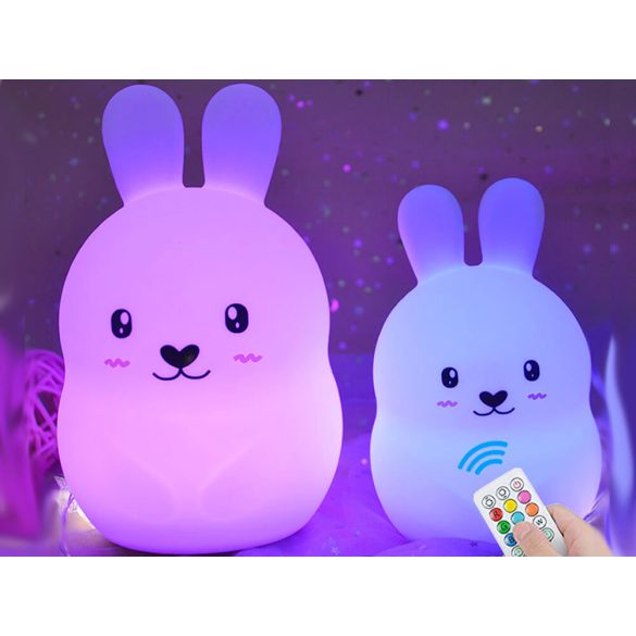 Nyuszi formájú érintős újratölthető szilikon LED lámpa