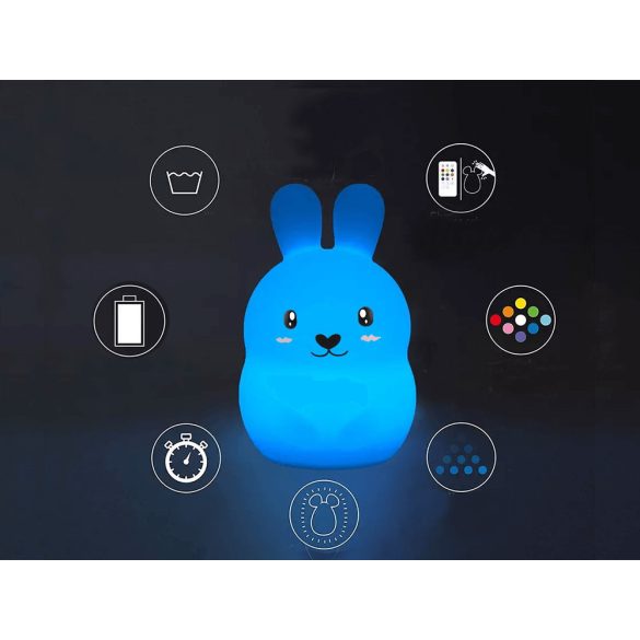 Nyuszi formájú érintős újratölthető szilikon LED lámpa