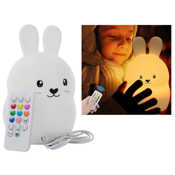 Nyuszi formájú érintős újratölthető szilikon LED lámpa