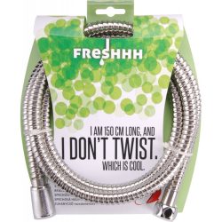   Freshhh zuhanytömlő, rozsdamentes acél; 1,8m, kétszeresen zárt, csavarodás mentes