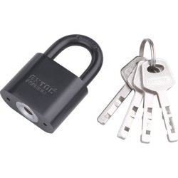   EXTOL PREMIUM lakat, vas, fekete, 4db kulcs; 30mm, edzett acél kengyel, szárátmérő: 5 mm