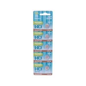 EXTOL ENERGY gombelem klt. 5 db, alkáli, 1,5V, méret: (LR1130); hosszú étettartam, bliszteren
