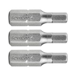   FORTUM behajtóhegy HEX, 3 db, S2 acél; H 4×25mm, bliszteren