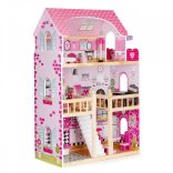 Fa babaház LED bútorral - ECOTOYS - gyerekeknek és felnőtteknek - világító bútor - kreatív játék