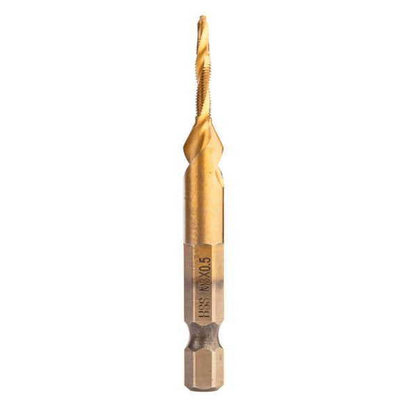 NEO TOOLS Gépi menetfúró, 2az1ben előfúró éllel, HSS-Titán, M3X0,5mm, hatszög szárral 08-949