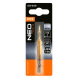 NEO TOOLS Gépi menetfúró, 2az1ben előfúró éllel, HSS-Titán, M3X0,5mm, hatszög szárral 08-949