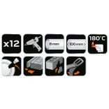 NEO TOOLS Ragasztópatron, 8x50mm, 12db, 31g, átlátszó fehér 17-180