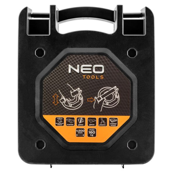 NEO TOOLS Vákumos pumpás táblaemelő, üveghez, csempéhez, lakkozott felületekhez, max 160kg. 56-800