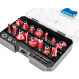 GRAPHITE Felsőmaró készlet, 8mm-es szárral, 15db-os 56H241