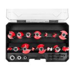 GRAPHITE Felsőmaró készlet, 8mm-es szárral, 15db-os 56H241