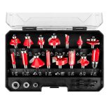 GRAPHITE Felsőmaró készlet, 8mm-es szárral, 15db-os 56H241