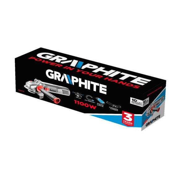 GRAPHITE Sarokcsiszoló 1100 W, 125 mm 3 év garanciával 59G110