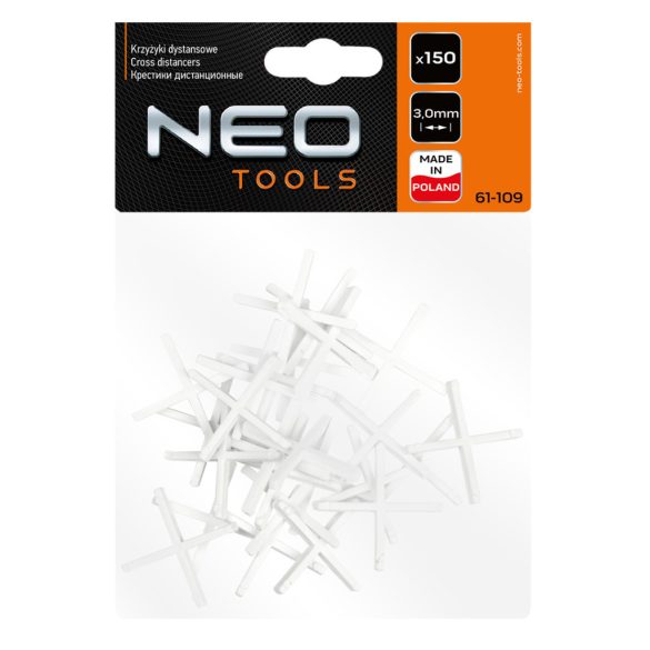 NEO TOOLS Hézagoló-, fugakereszt - 3mm, 150db 61-109