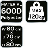 NEO TOOLS Kemping fotel, összecsukható, tokkal 63-177