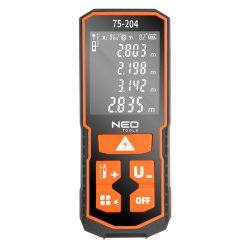   NEO TOOLS Lézeres távolságmérő, hatótáv: 60 m, IP54, fröccsenő víz védelem 2 év garanciával 75-204