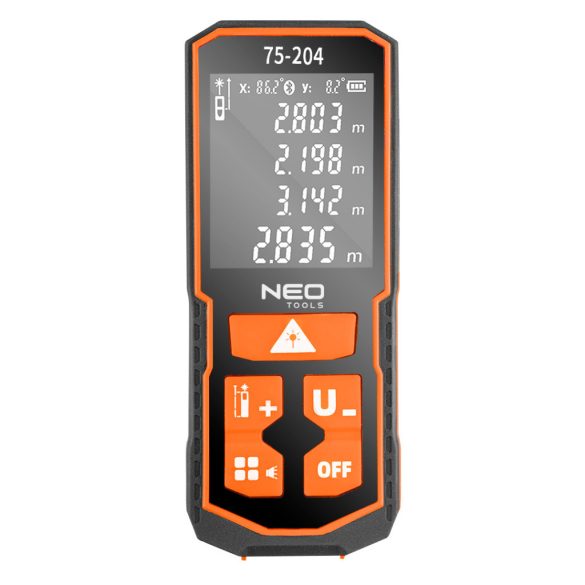 NEO TOOLS Lézeres távolságmérő, hatótáv: 60 m, IP54, fröccsenő víz védelem 2 év garanciával 75-204