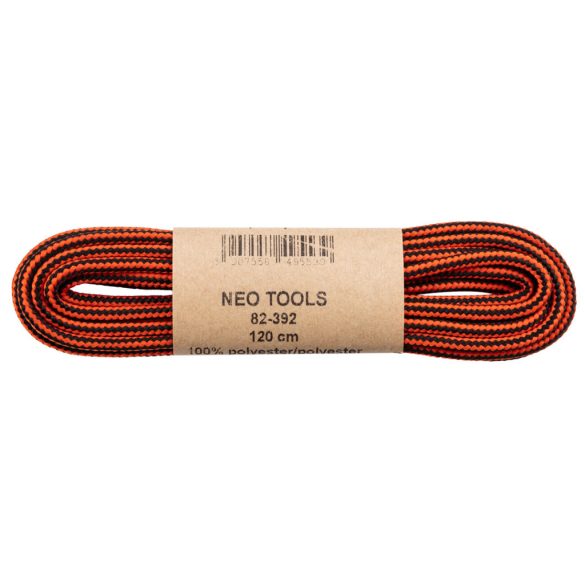 NEO TOOLS Cipőfűző 120cm, narancs/fekete, Rendelési egység: 10db 82-392