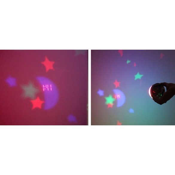 Csillag projektoros óra lámpa gyerekeknek, kivetítős óra asztali óra hangulatlámpa