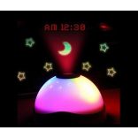 Csillag projektoros óra lámpa gyerekeknek, kivetítős óra asztali óra hangulatlámpa