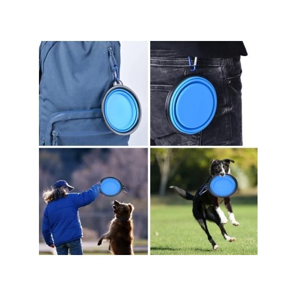 Latex hordozható etető és itató tál kutyáknak (350ML)