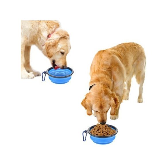 Latex hordozható etető és itató tál kutyáknak (350ML)