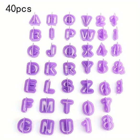 40 darabos Betű és Szám Kekszkivágó Készlet