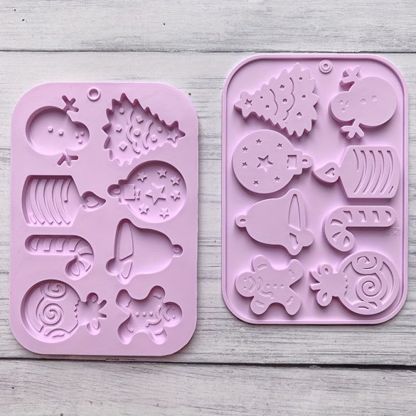 Karácsonyi Hóember, Csengő, Gyertya Csokoládé Szilikon Öntőforma