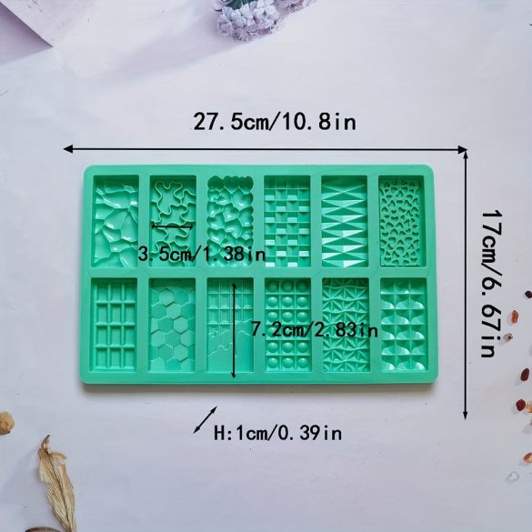 Szilikon csokoládéformák, 12 rekeszes, BPA-mentes