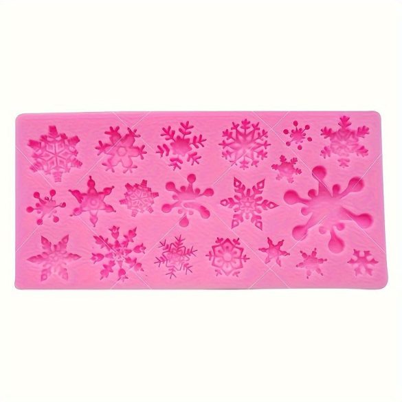 Karácsonyi hópehely szilikon öntőforma csokoládéhoz és muffinokhoz