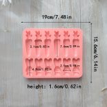 12-üreges szilikon nyúl és répa alakú forma cukorkához, csokoládéhoz és tortához