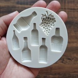   Karácsonyi szilikon sablonkészlet sütéshez és süteménydíszítéshez, bor- és szőlőmintás cukrászati szilikonforma